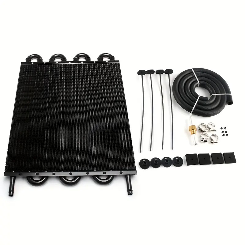 8 Row Aluminum Remote Transmission Oil Cooler Kit